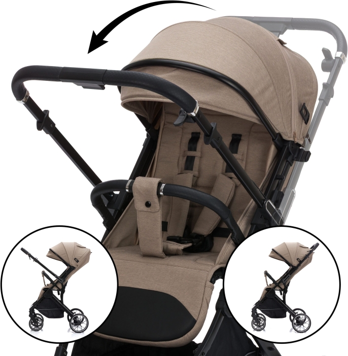 Preview: Fillikid Axis Taupe Buggy mit Blickrichtung zu den Eltern