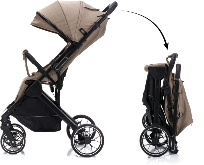 Preview: Fillikid Axis Taupe kompakt zusammengeklappt