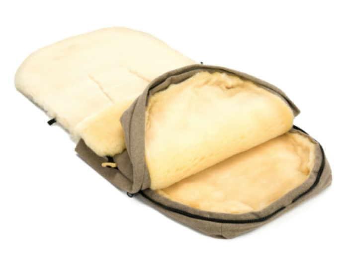 Fillikid Bernina Wool Fußsack mit Rundum-Reißverschluss und Gurtschlitzen