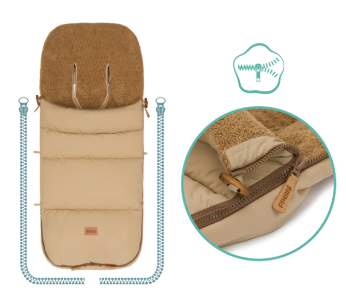Preview: Fillikid Kinley Fußsack mit kuscheligem Teddy-Innenfutter