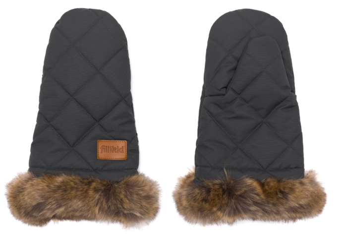 Preview: Fillikid Nuuk Grau zwei Handwärmer für Kinderwagen und Buggy