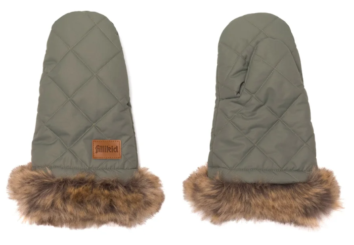 Preview: Fillikid Nuuk Salbei zwei Handwärmer für Kinderwagen und Buggy