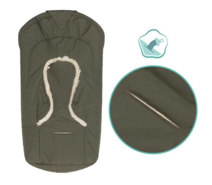 Fillikid Winterfußsack Olive mit veganem Kunstfell