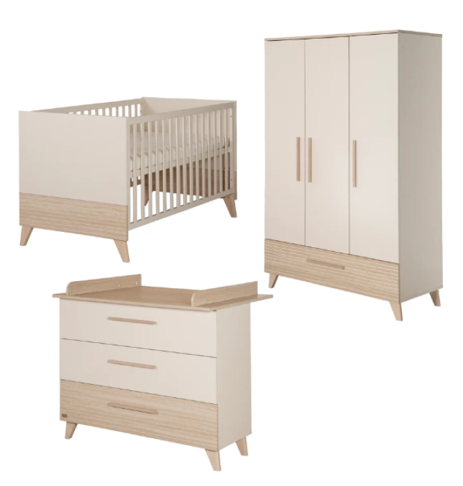 Preview: roba Julius Babyzimmer mit Kinderbett 70x140 und Wickelkommode