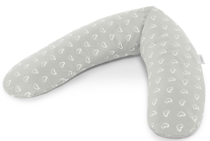 Theraline Komfort Stillkissen 180 cm Herzen Grau