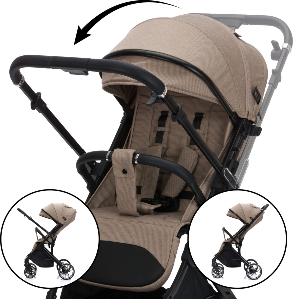 Fillikid Axis Taupe Buggy mit Blickrichtung zu den Eltern